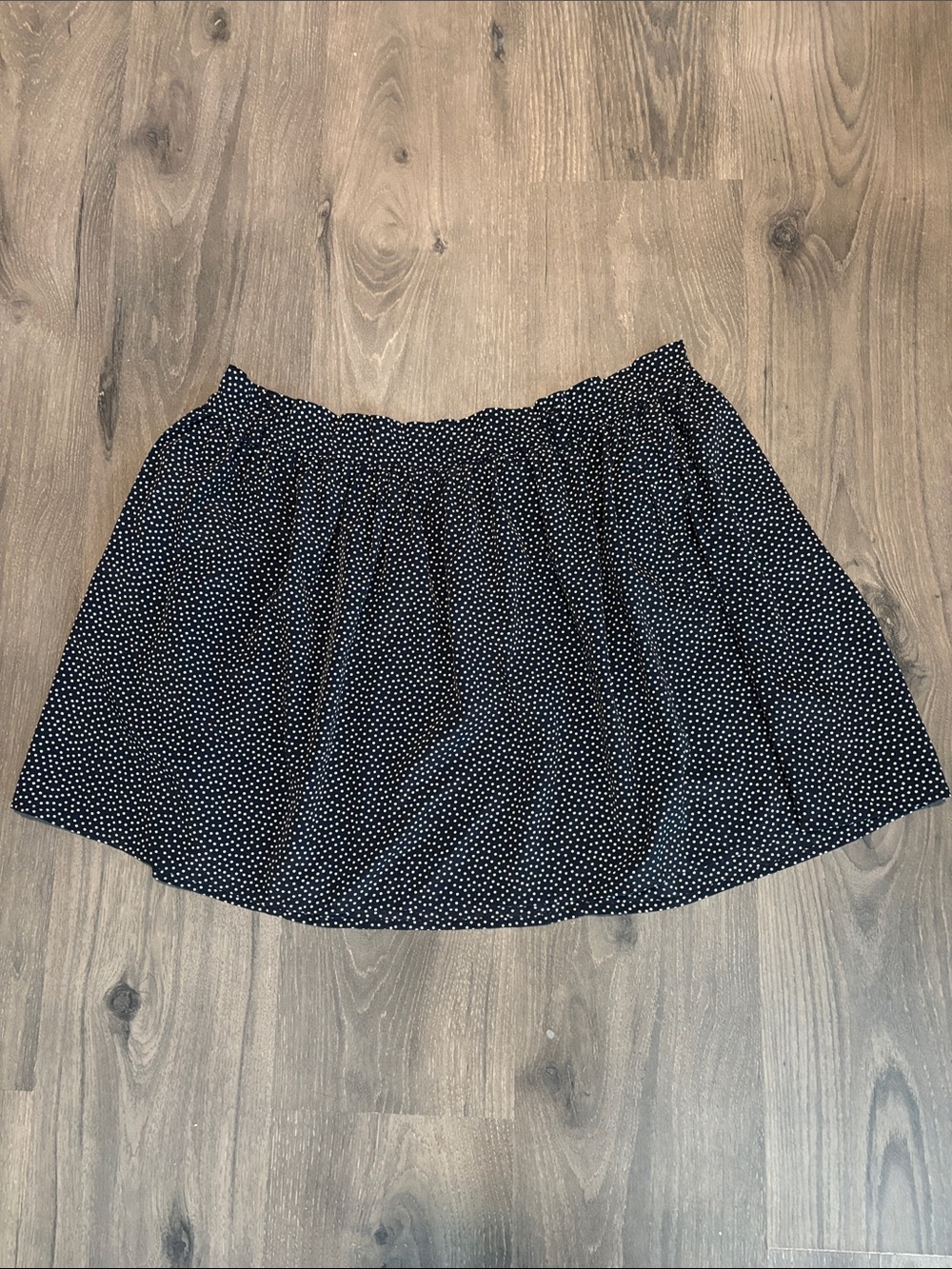 EUC Mango Navy Skort with Cream Micro Dot Print